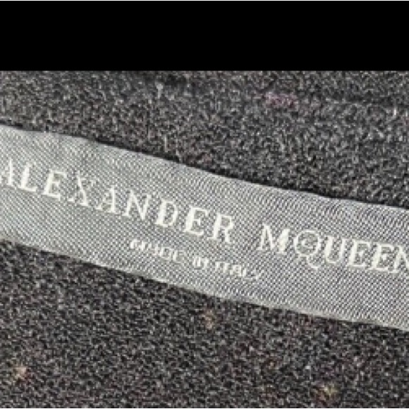 Alexander McQueen Black Purple Green Feather Print Pencil Dress - Picture 14 of 15